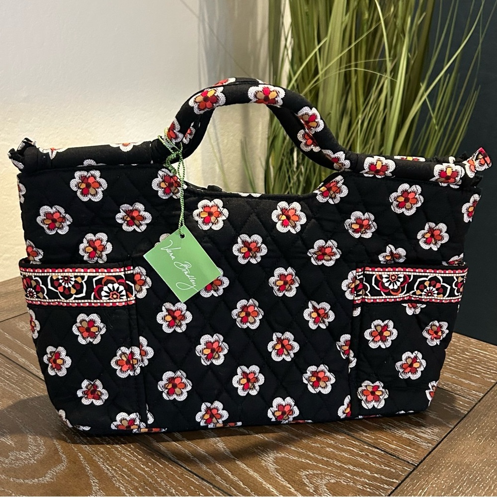NWT Vera Bradley Women's Gabby Satchel Handbag Pattern Pirouette Black